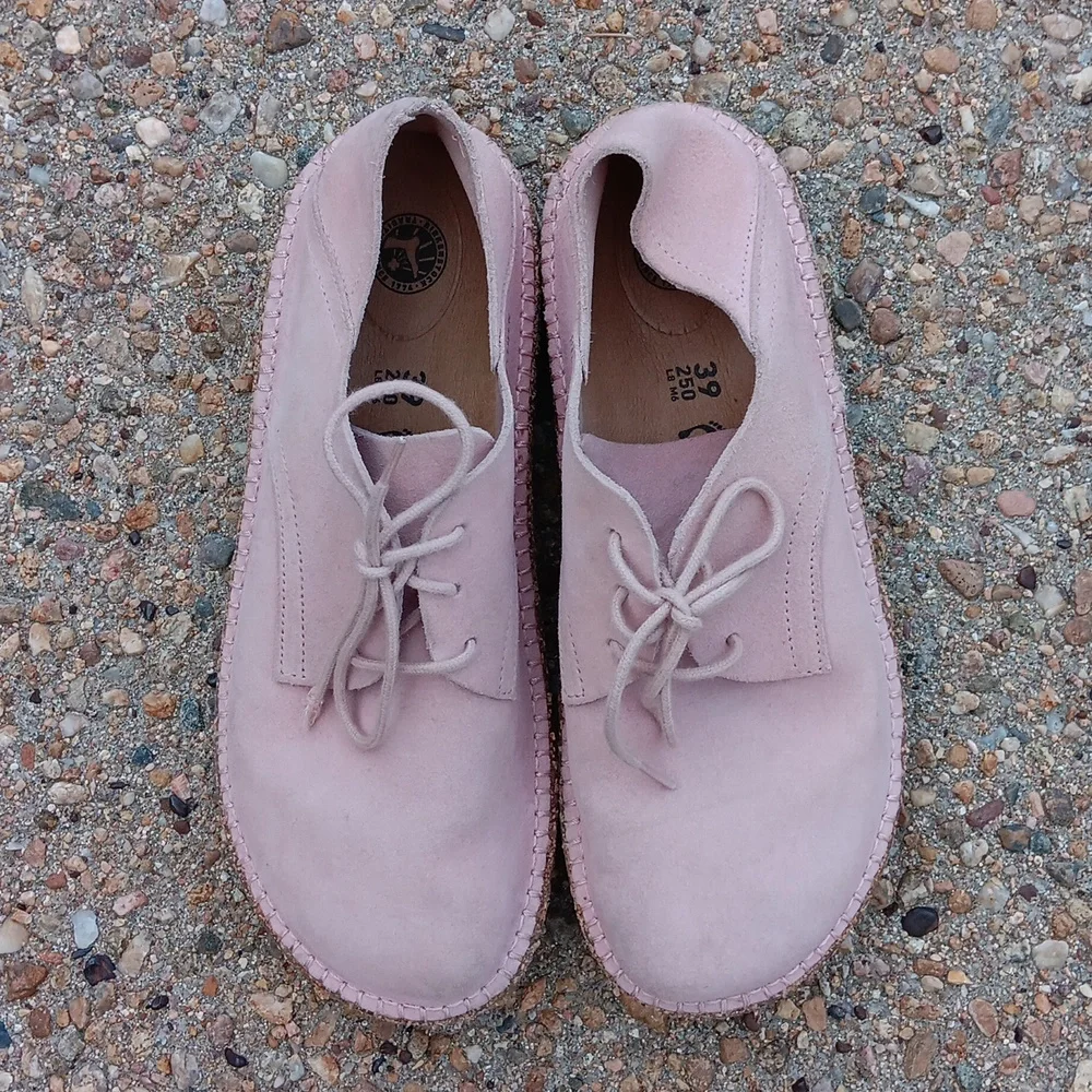 Birkenstock Gary pink suede leather lace up shoes women's 8 - Picture 3 of 12